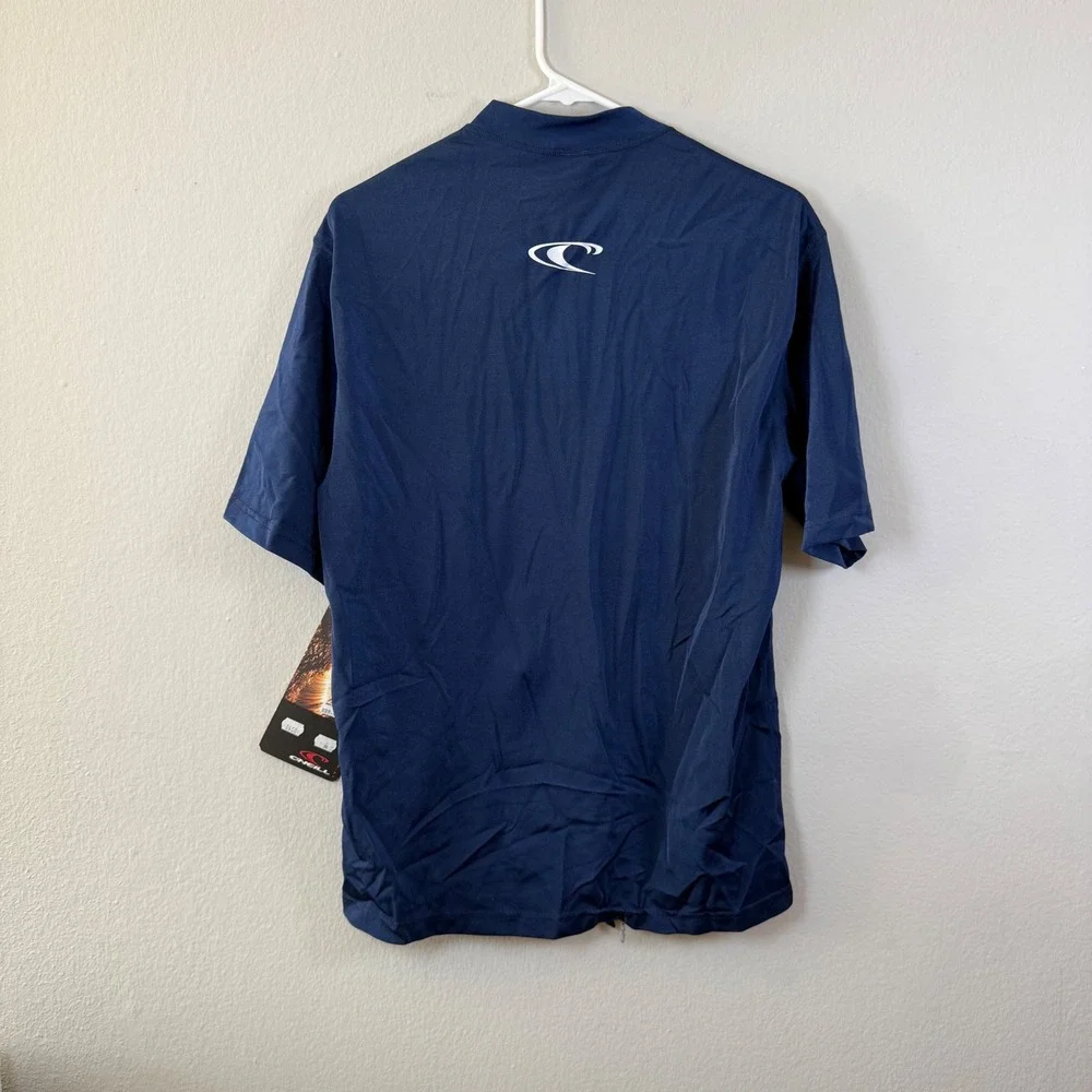 ONeill Mens Short Sleeve Rash‎ Guard Top Navy Blue Size Medium Surf Beach